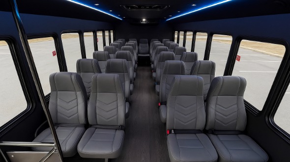 Interior of Charter Bus Company Encinitas's 18 Passenger Minibus in Encinitas