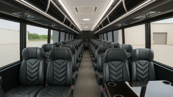 Interior of Charter Bus Company Encinitas's 20 Passenger Mini bus in Encinitas