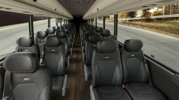 Interior of Charter Bus Company Encinitas's 28 Passenger Mini bus in Encinitas