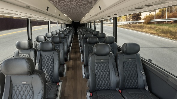 Interior of Charter Bus Company Encinitas's 35 Passenger Minibus in Encinitas