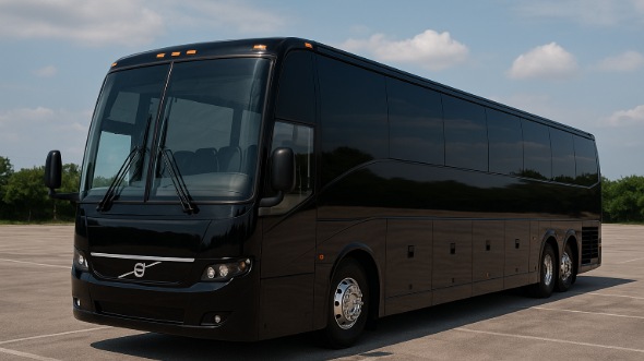 Exterior of Charter Bus Company Encinitas's 54 Passenger Charter Bus in Encinitas