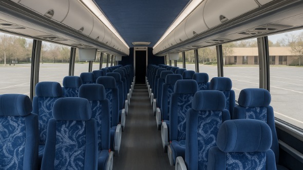 Interior of Charter Bus Company Encinitas's 54 Passenger Charter Bus in Encinitas