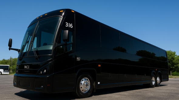 Exterior of Charter Bus Company Encinitas's 55 Passenger Charter Bus in Encinitas