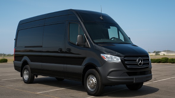 Exterior of Charter Bus Company Encinitas's Sprinter Limo in Encinitas